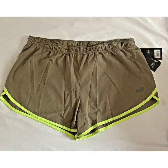 NEW BALANCE Green WS91824X Women's Running Shorts Core 3in Woven - Sz XL - NWT - Picture 1 of 8